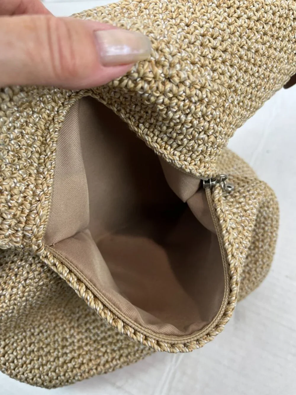 Women's Woven lightweight The Sak shoulder bag, with leather trim